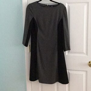 Chaps Grey and Black Dress Size 10